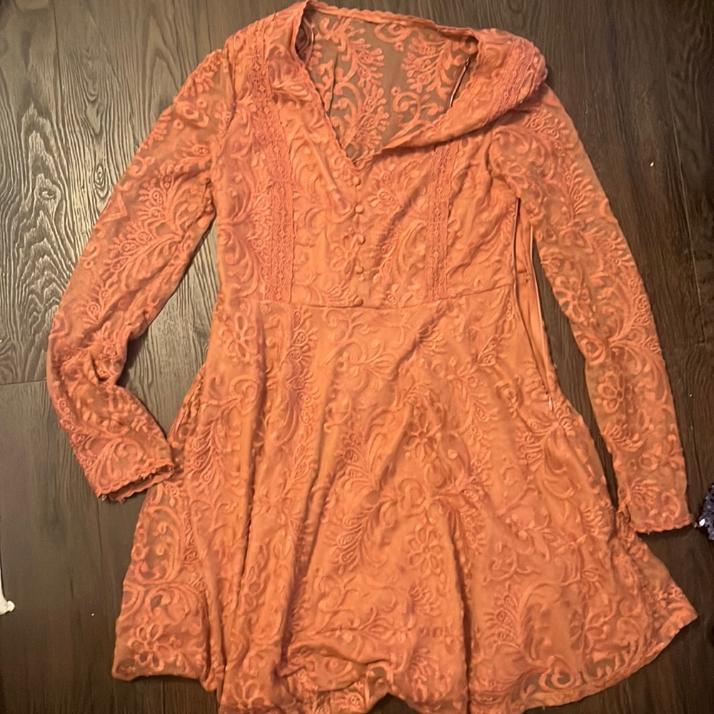 Pink lace dress